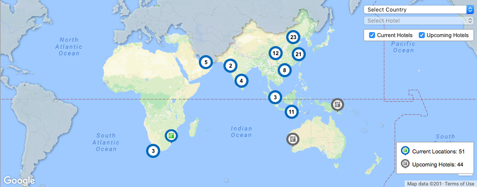 Showcase of Holiday Inn Express map features