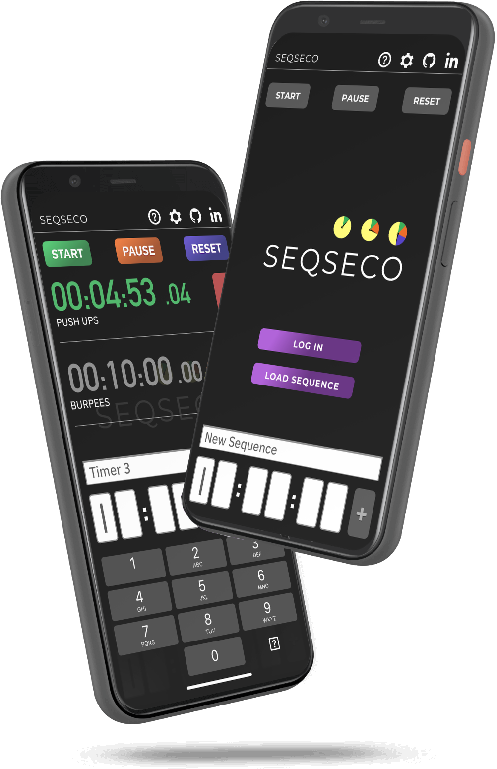 iphone displaying the seqseco web app.